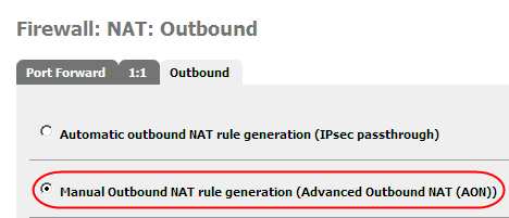 Disable automatic outbound rule